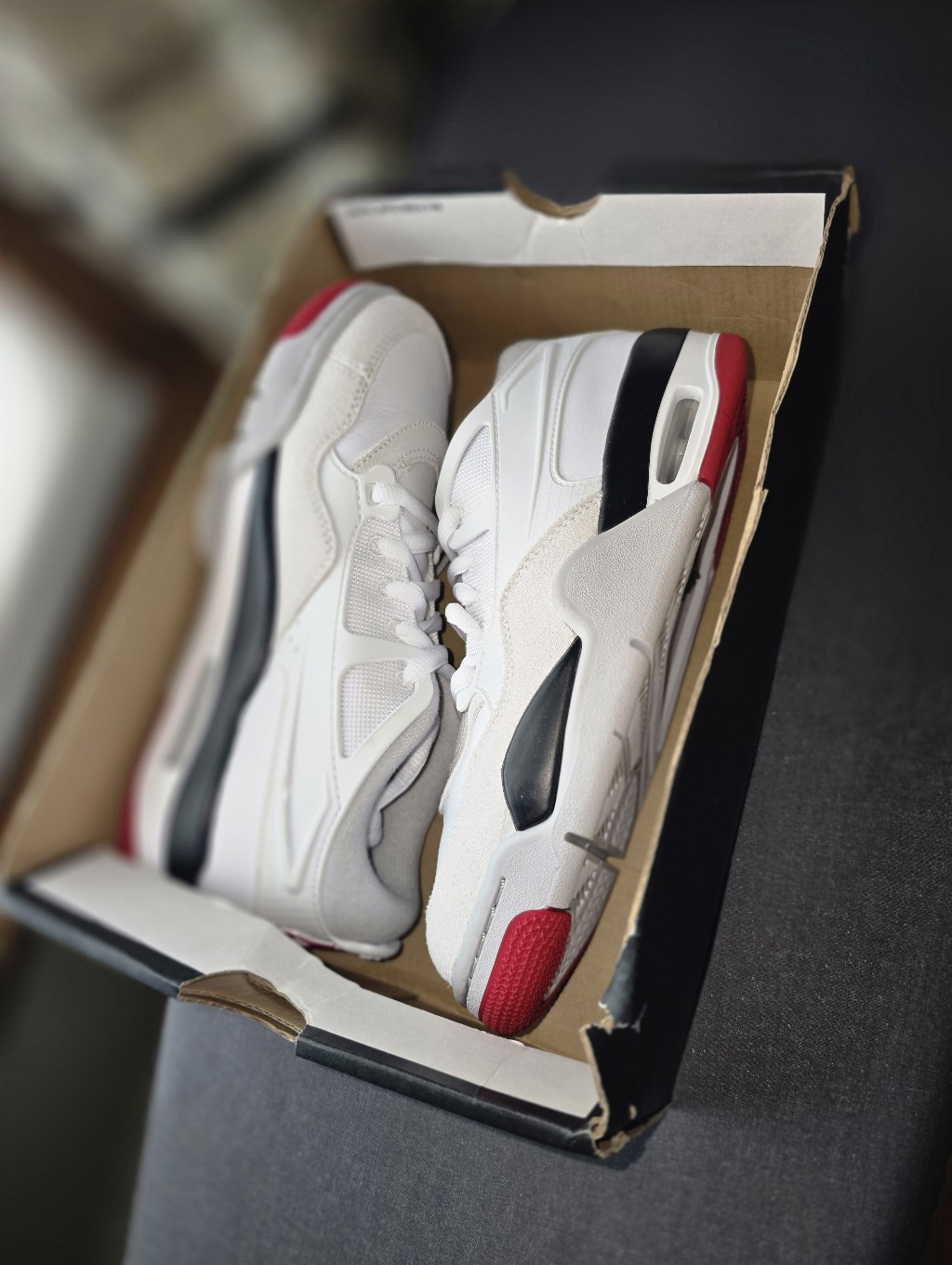 7.5 Womens/ 6 Youth - Air Jordan 4 Rm (Gs) White/Varsity Red-Black Shoe ( New)